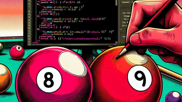 Zwei Kugeln mit den Ziffern 8 und 9