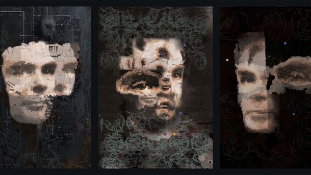 Drei gemalte Porträts