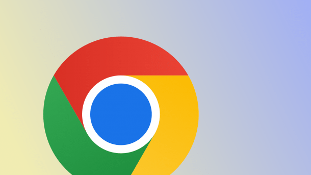 Chrome logo 2023 in front of color gradient