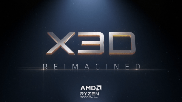 AMD Grafik mit Schriftzug X3D reimagined