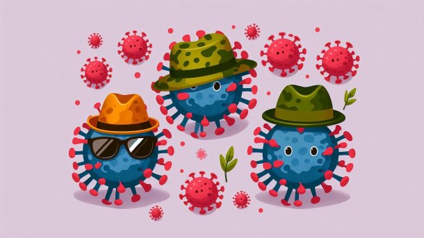 Viruses camouflage themselves with hats and sunglasses