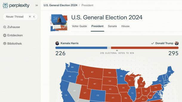 The Election Hub from Perplexity