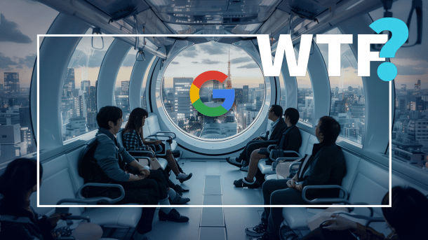Google AI Overviews: Generiertes KI-Bild aus Suchergebnissen mit WTF-Overlay