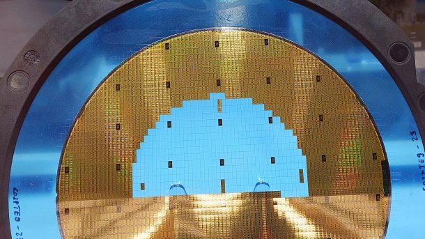 Halbleiterchips auf einem Silizium-Wafer