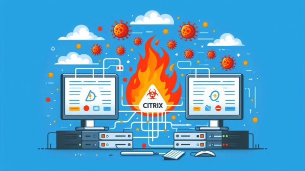 Computer mit Citrix-Schriftzügen brennen