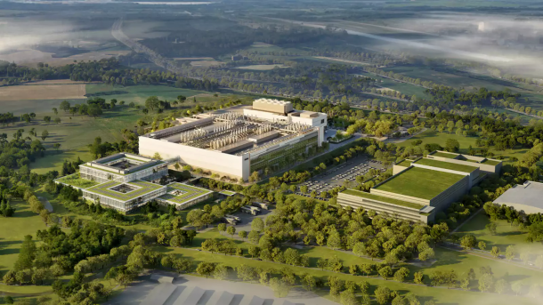 3D-Simulation der geplanten Chipfabrik von Intel in Magdeburg