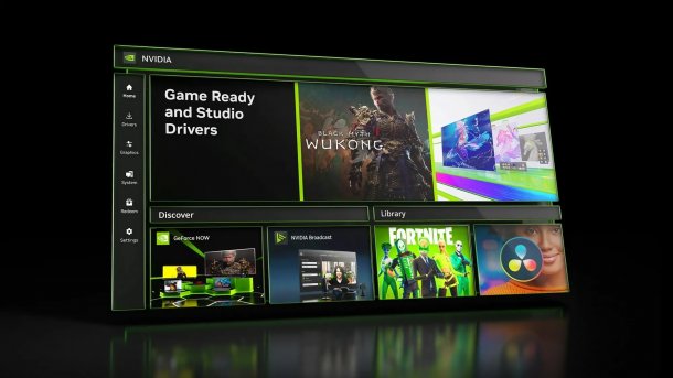 User interface of the Nvidia app