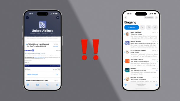 E-Mail-Kategorien auf dem iPhone