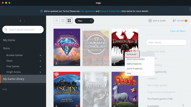 Screenshot der App Origin