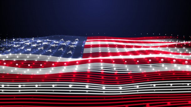Digitale Darstellung der US-Flagge