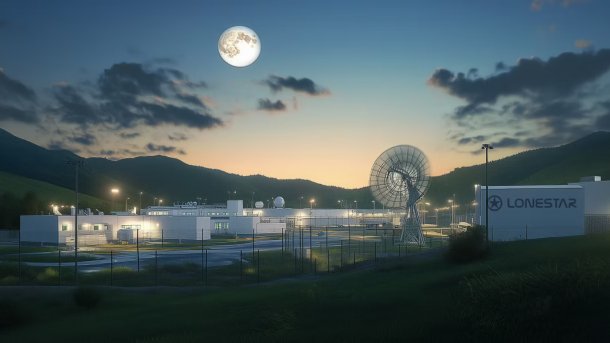 Planned ground station of Lonestar with the moon