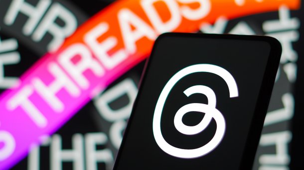 Threads logo on smartphone