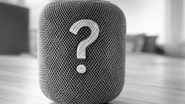 HomePod mit Fragezeichen
