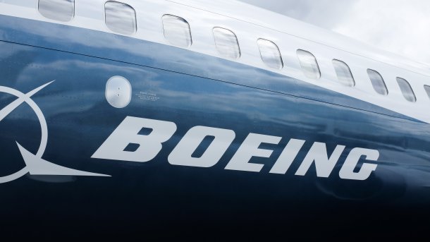 Boeing-Schriftzug auf einem Großflugzeug