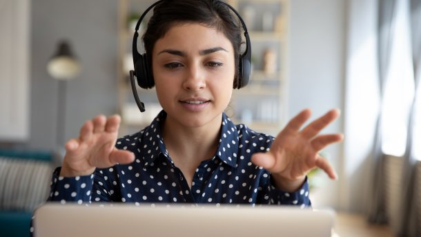 Woman in front of computer