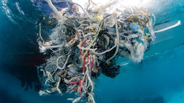 Ghost net in the sea