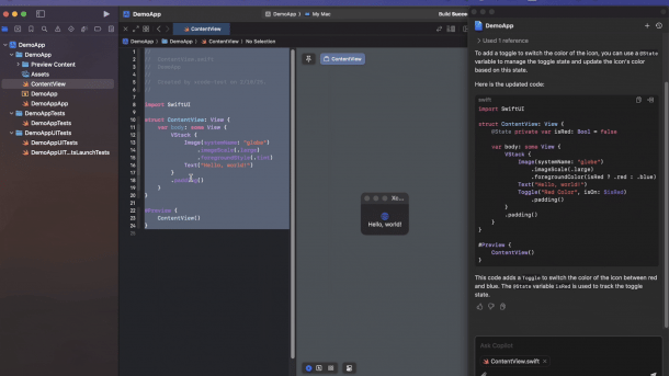 Github Copilot in Xcode
