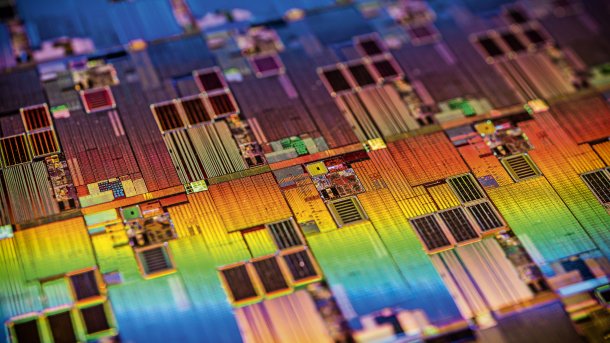 Chipstrukturen auf Silizium-Wafer