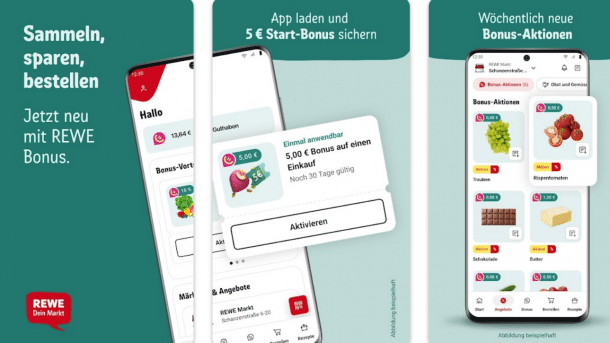 Werbung für die Rewe-App
