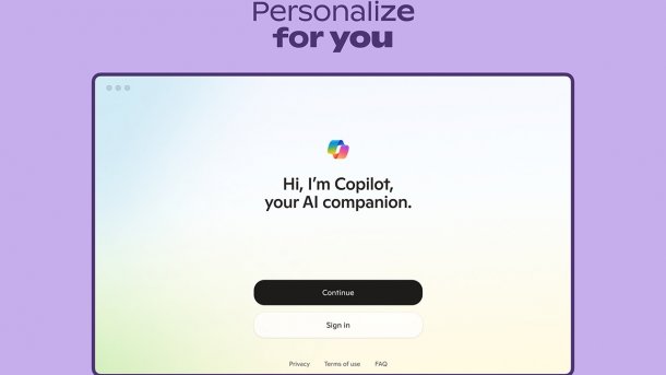 Screenshot des Microsoft Copilot Interface