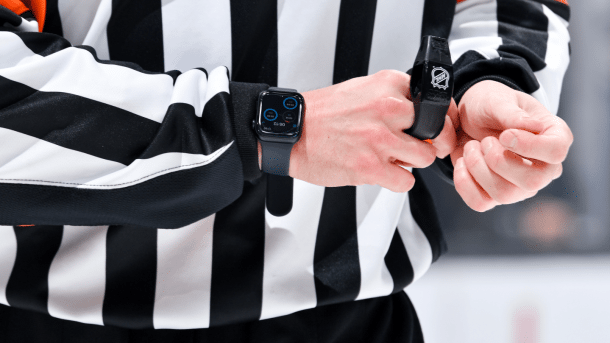 NHL referees with Apple Watch