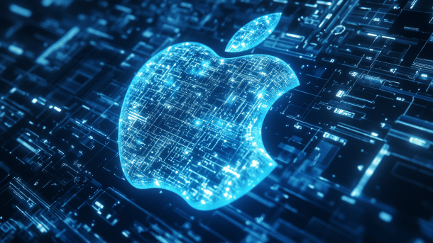 Apple-Logo in Blau