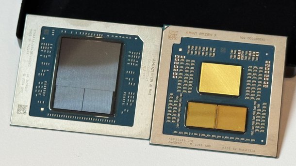 Two AMD processors without heatspreader next to each other