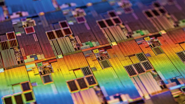 Chipstrukturen auf Silizium-Wafer