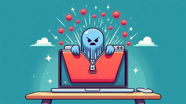 Eine ZIP-Datei öffnet sich und entlässt Malware auf dem Rechner