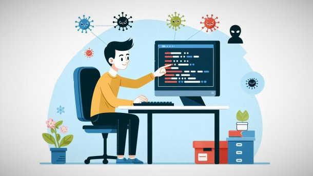 User enters something on the computer, viruses fly around