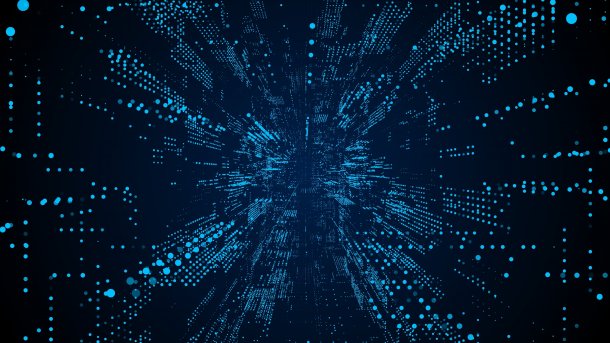 Matrix image in dark blue tones