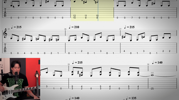 Tablature from Songsterr by "Master of Puppets" with slight mistakes.