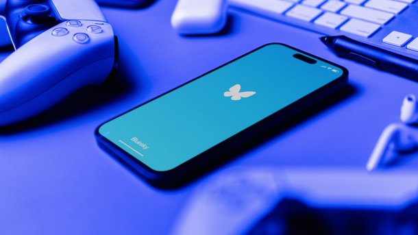 Bluesky-Startbildschirm auf einem Smartphone