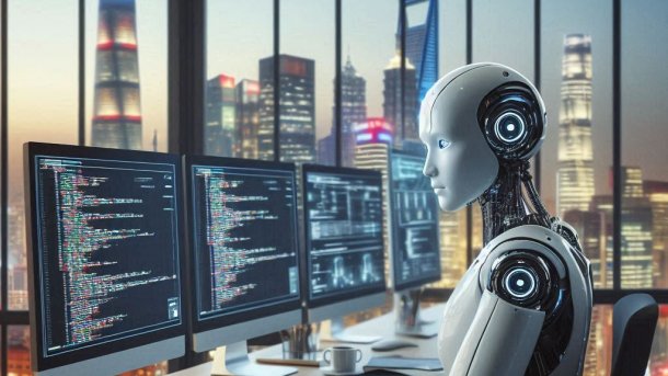 Aufmacher KI-Roboter beim Coden