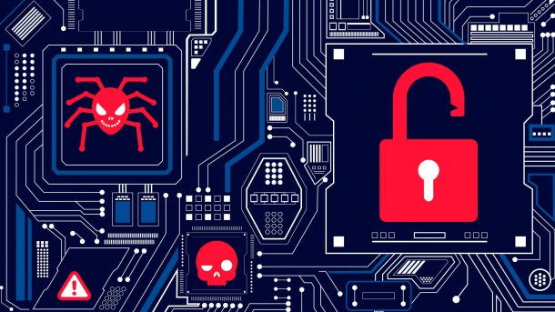Computer-Chips mit Security-Symbolen drauf