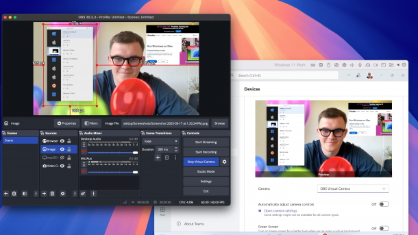 OBS camera support in Parallels Desktop