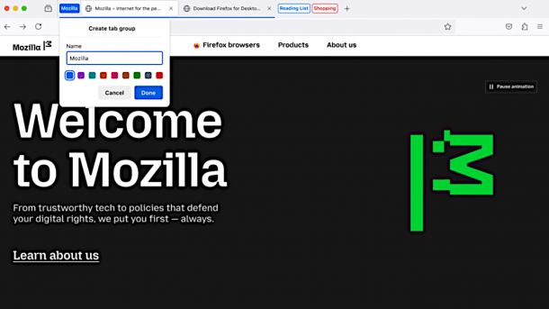 Mozilla Firefox browser window
