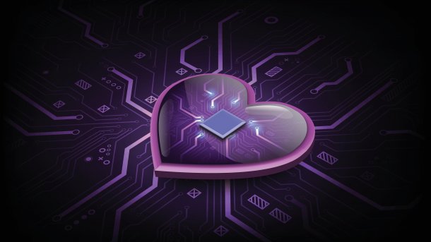 Modell eines Schaltkreises in Herzform