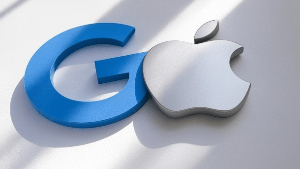 Google-Logo neben Apple-Logo