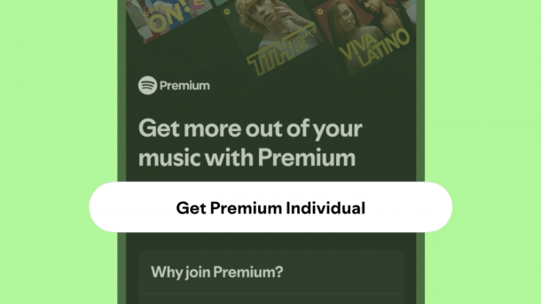 Einkaufsdialog in Spotify-App