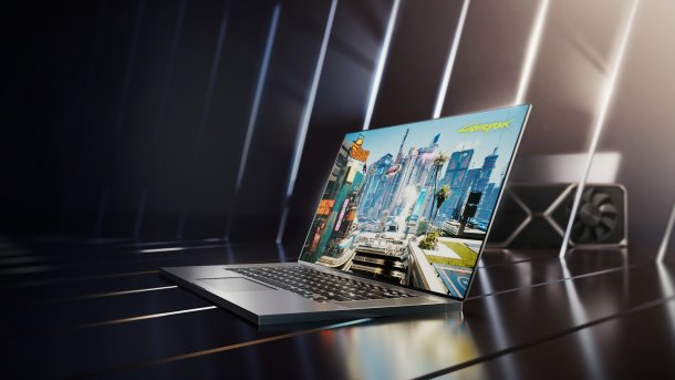 Render image of a fictitious Nvidia notebook