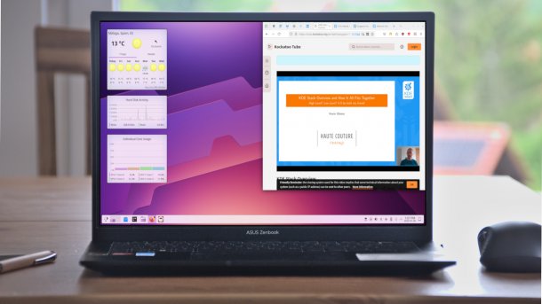 KDE Plasma 6.3 Desktop auf einem Laptop