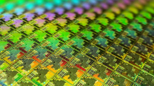 Chipstrukturen auf Silizium-Wafer