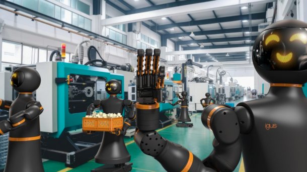 Drei Iggy Rob in einer Industrieumgebung.