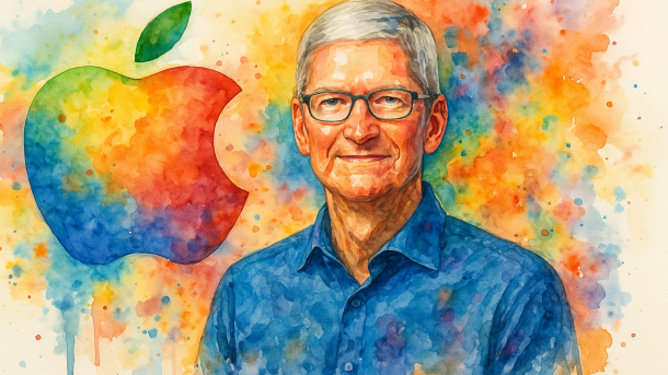 Tim Cook as a watercolor (symbolic image)