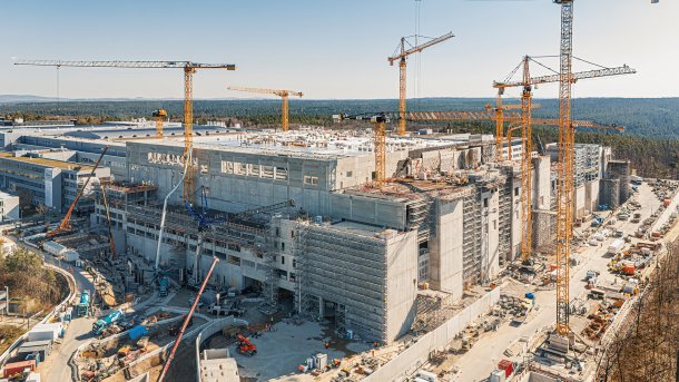 Infineons Rohbau eines neuen Halbleiterwerks in Dresden