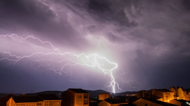 Lightning during a thunderstorm