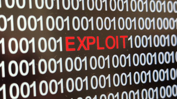 Nullen und Einsen, darunter versteckt sich die Zeichenkette EXPLOIT