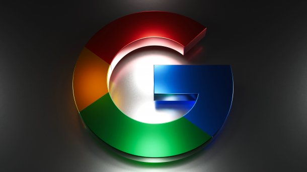 Shiny metallic logo from Google
