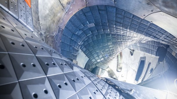 View inside the vacuum vessel of Wendelstein 7-X